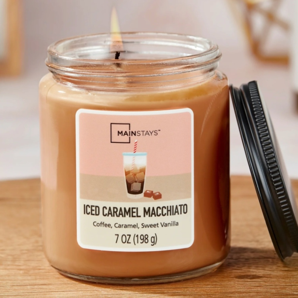 Mainstays Iced Caramel Macchiato Scented Single-Wick Twist Jar Candle, 7 oz